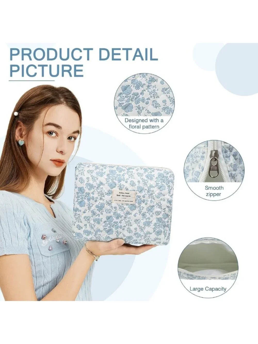 Floral Coquette Aesthetic Makeup Bag Set | Cute Travel Cosmetic Organizer for